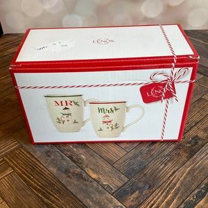 Lenox Mr and Mrs Holiday Winter mug set